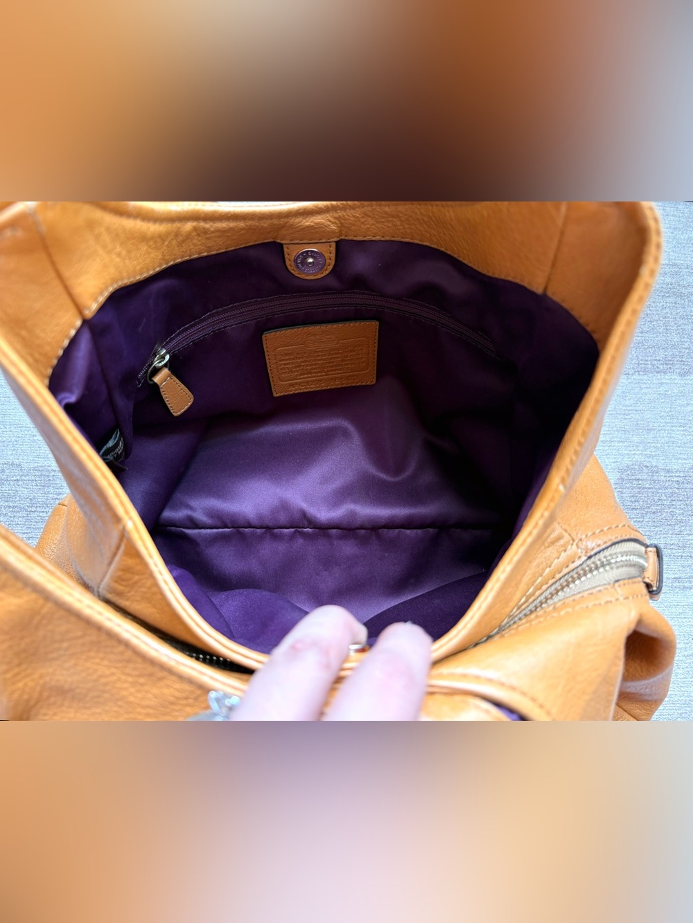 COACH Madison Maggie Mustard Yellow Leather Shoulder Bag Hobo Handbag 16503 - Picture 9 of 14